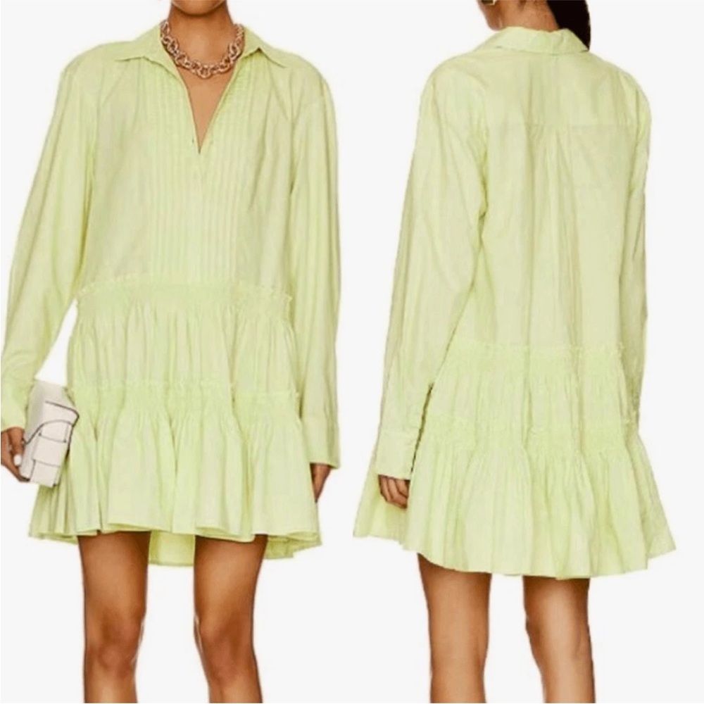 Free People Billie Mini Dress Lime Glo Green Size Medium
